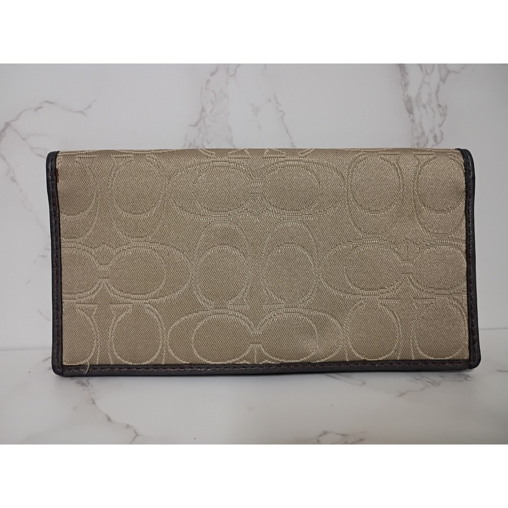 COACH‎ Vintage Signature Canvas Checkbook Wallet - EUC